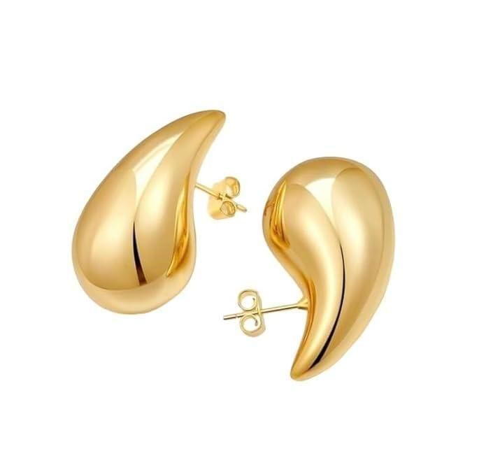 Sparkle Your Way Bottega Inspired Celebrity Style Teardrop Gold Earrings For Girls And Women