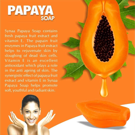 Papaya Whitening Bath Soap For for Dark Spot & Acne Removal (Pack of 2)